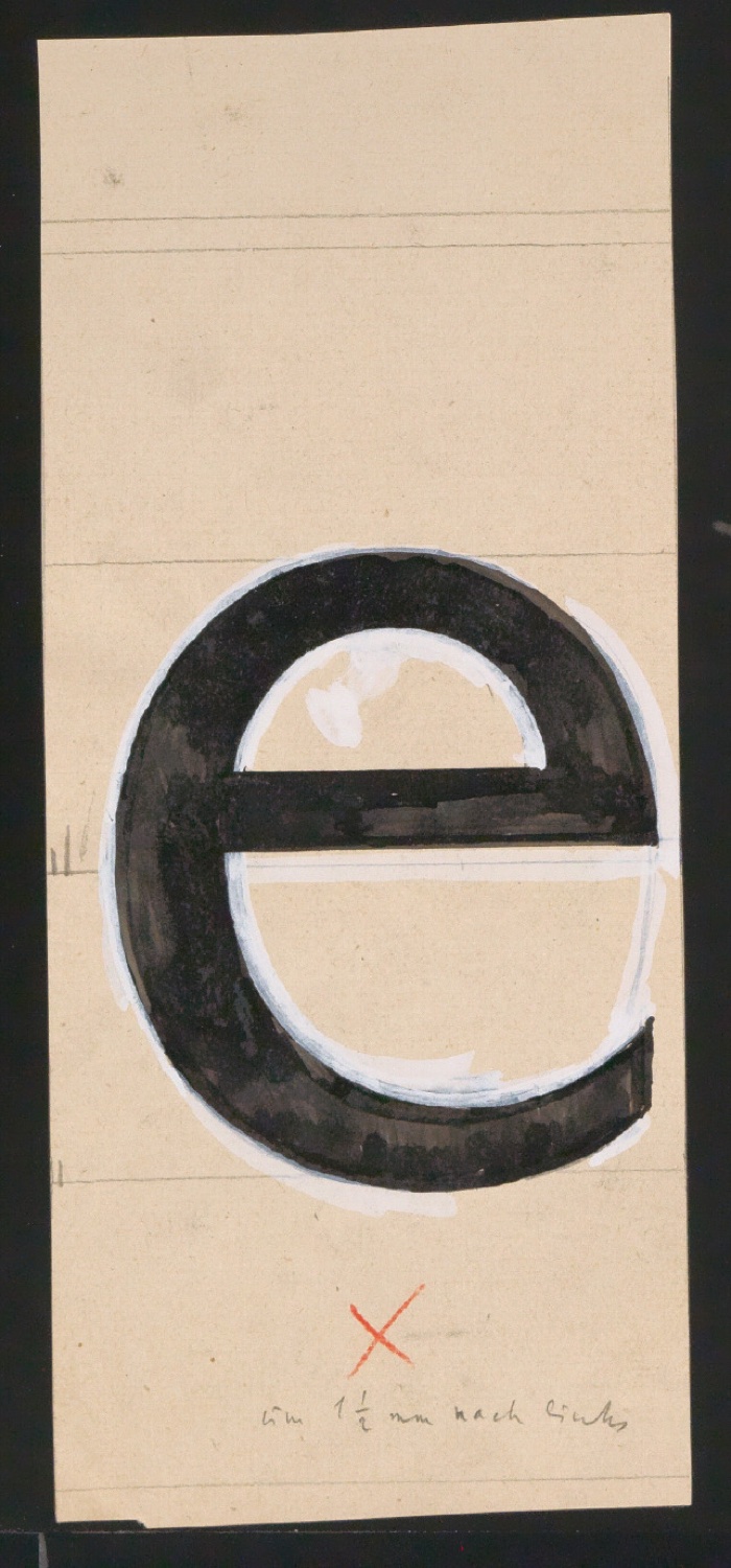 Mappe mit Entwurfszeichnungen Uhertype Standard-Grotesk Halbfett, erledigte Skizzen (ungültige) — Blatt 55