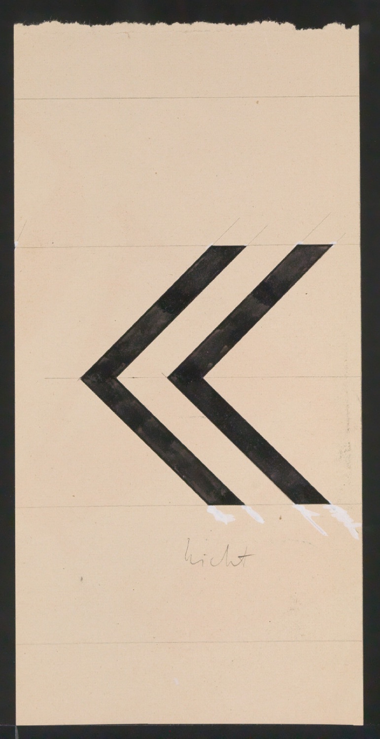 Mappe mit Entwurfszeichnungen Uhertype Standard-Grotesk Halbfett, erledigte Skizzen (ungültige) — Blatt 71