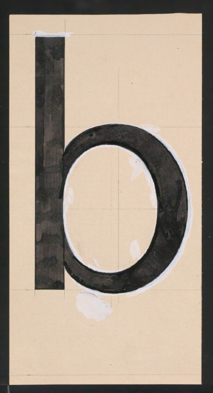 Mappe mit Entwurfszeichnungen Uhertype Standard-Grotesk Halbfett, erledigte Skizzen (ungültige) — Blatt 91