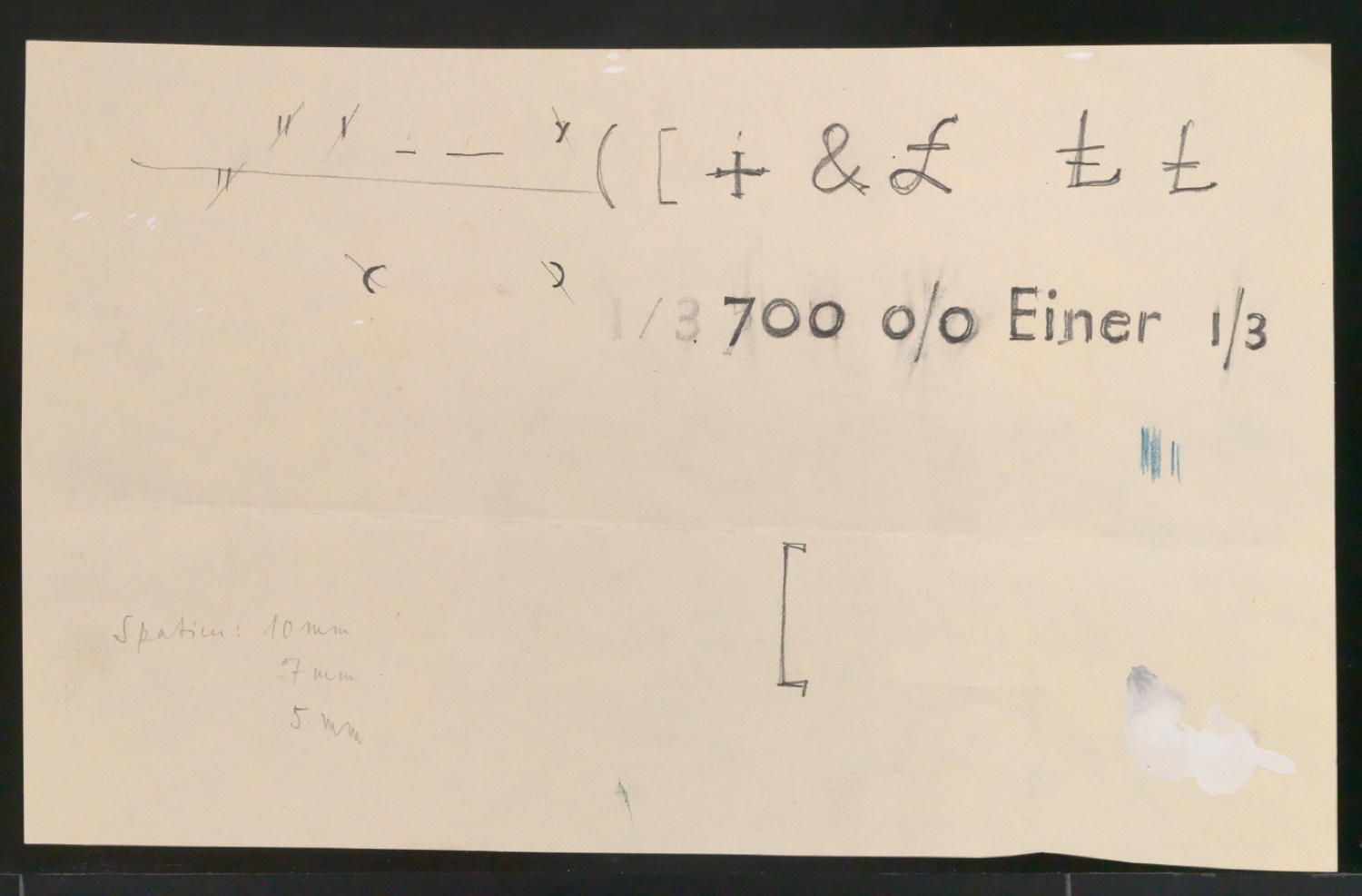 Mappe mit Entwurfszeichnungen Uhertype Standard-Grotesk Halbfett, erledigte Skizzen (ungültige) — Blatt 97