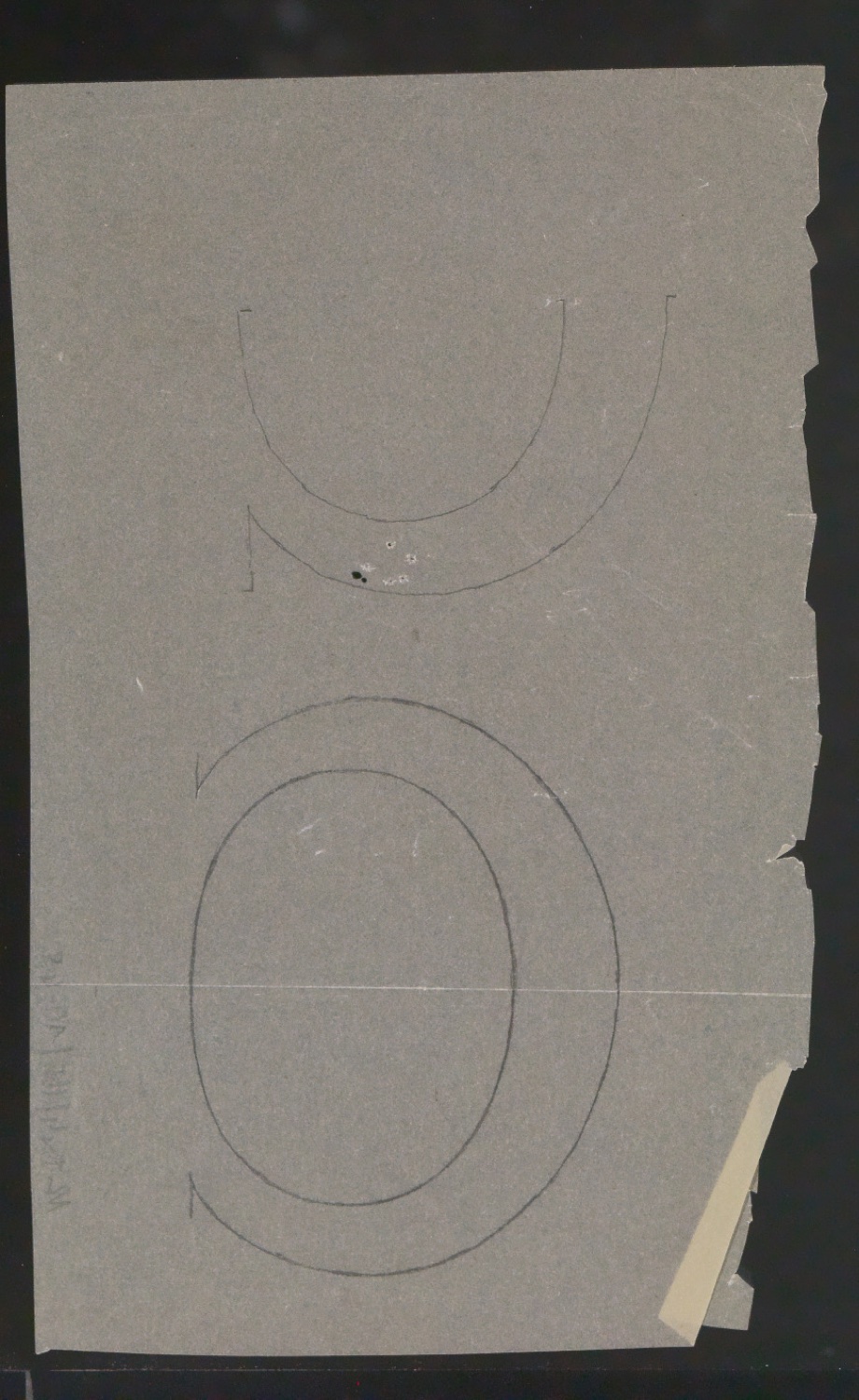 Mappe mit Entwurfszeichnungen Uhertype Standard-Grotesk Halbfett, erledigte Skizzen (ungültige) — Blatt 101