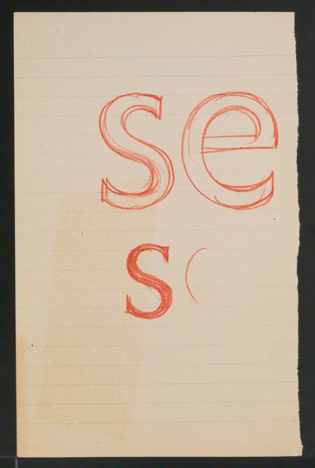 Mappe mit Entwurfszeichnungen Uhertype Standard-Grotesk Halbfett, erledigte Skizzen (ungültige) — Blatt 105