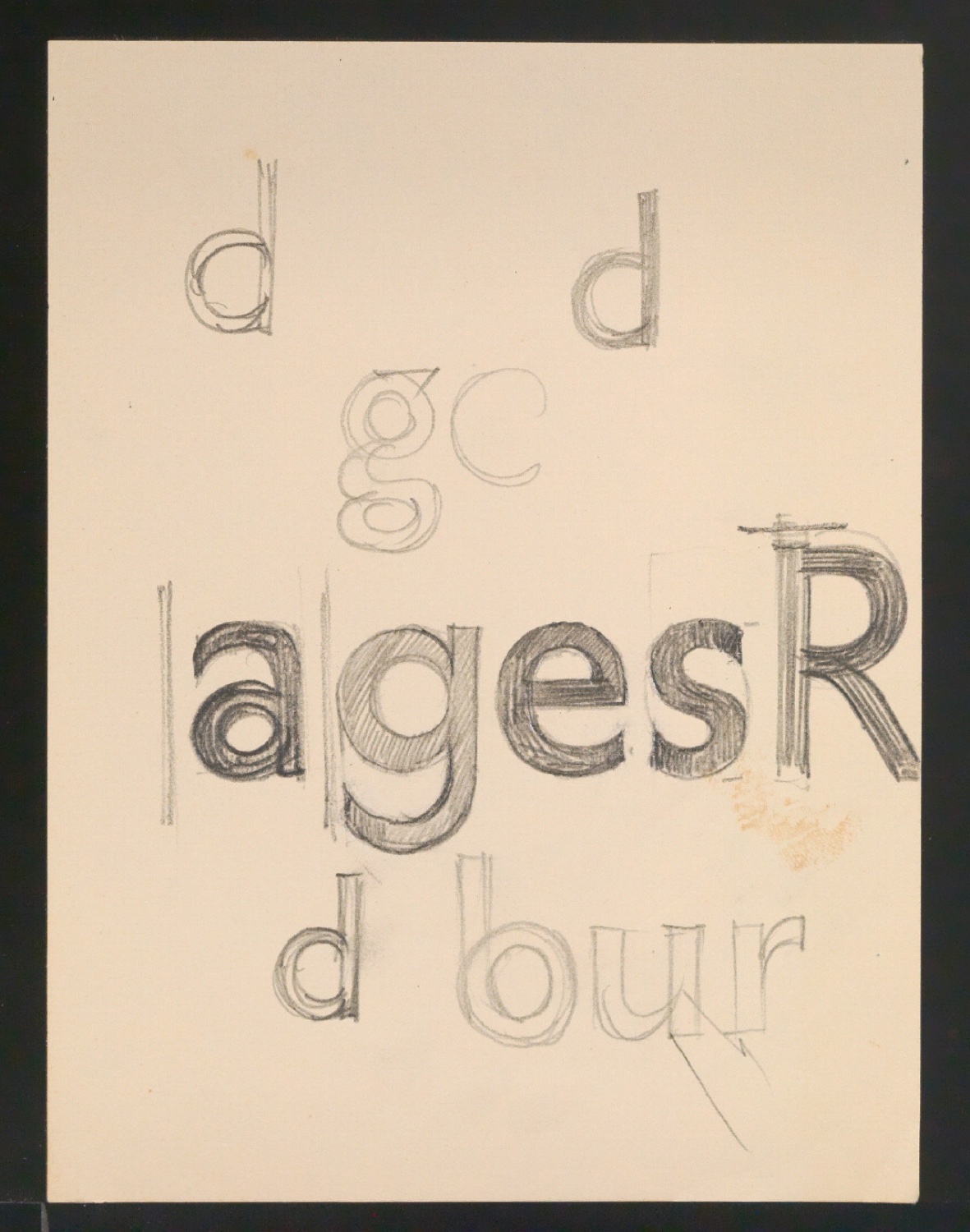 Mappe mit Entwurfszeichnungen Uhertype Standard-Grotesk Halbfett, erledigte Skizzen (ungültige) — Blatt 113
