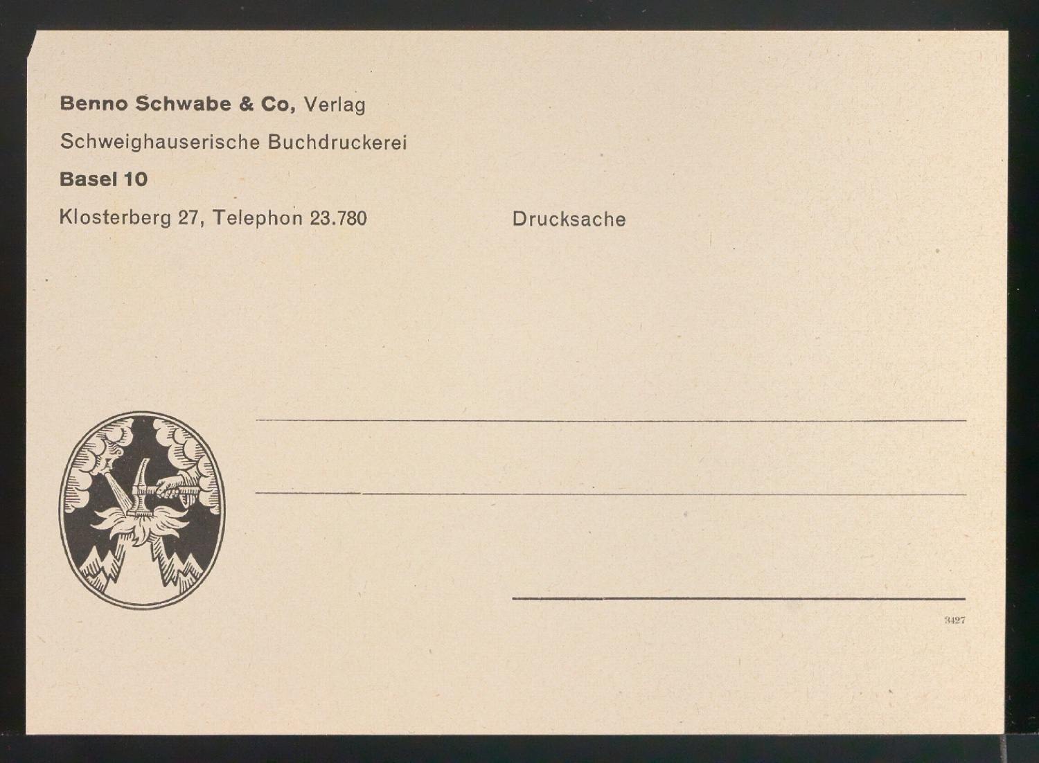Geschäftdrucksachen für Benno Schwabe & Co — Blatt 3