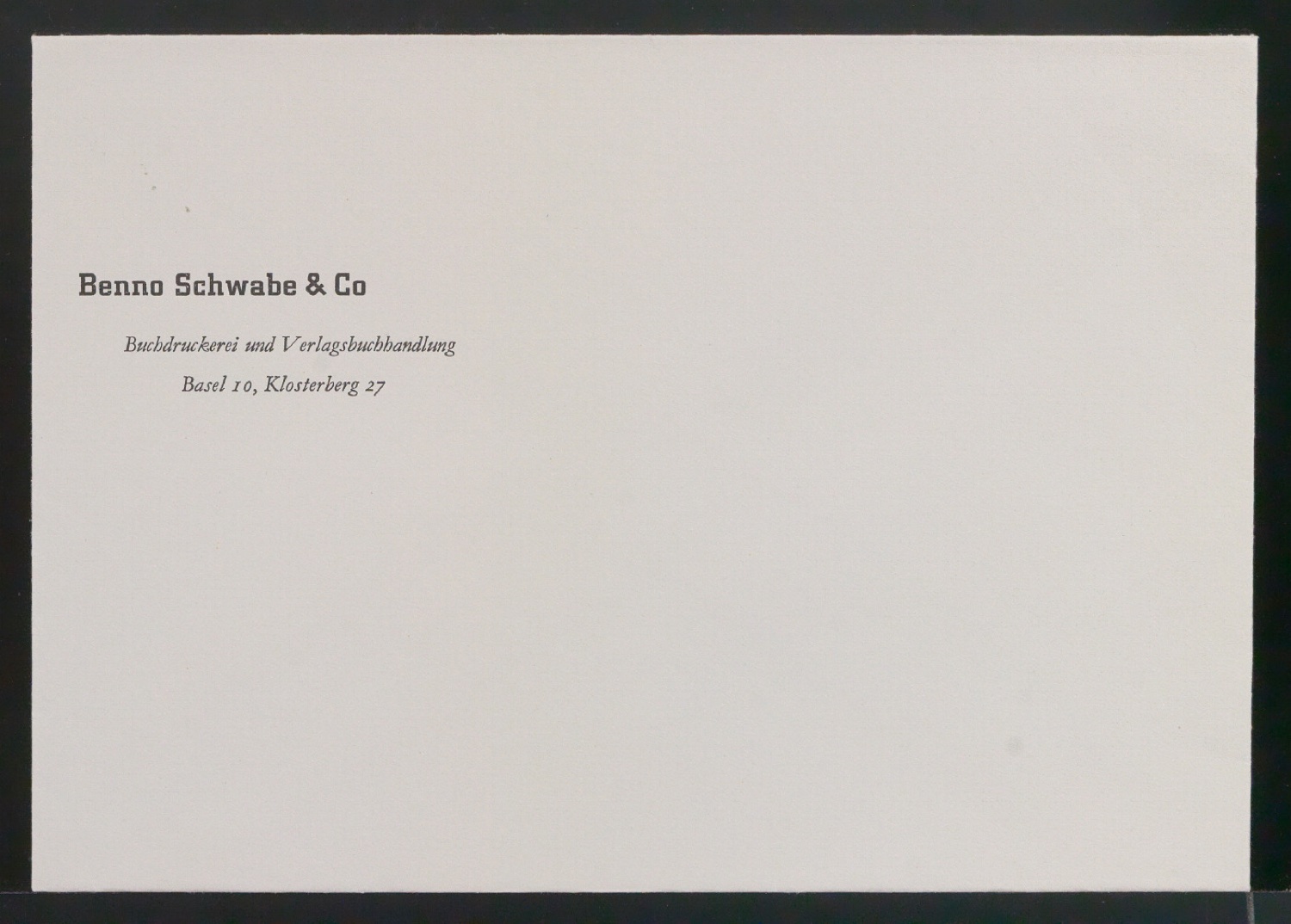 Geschäftdrucksachen für Benno Schwabe & Co — Blatt 11