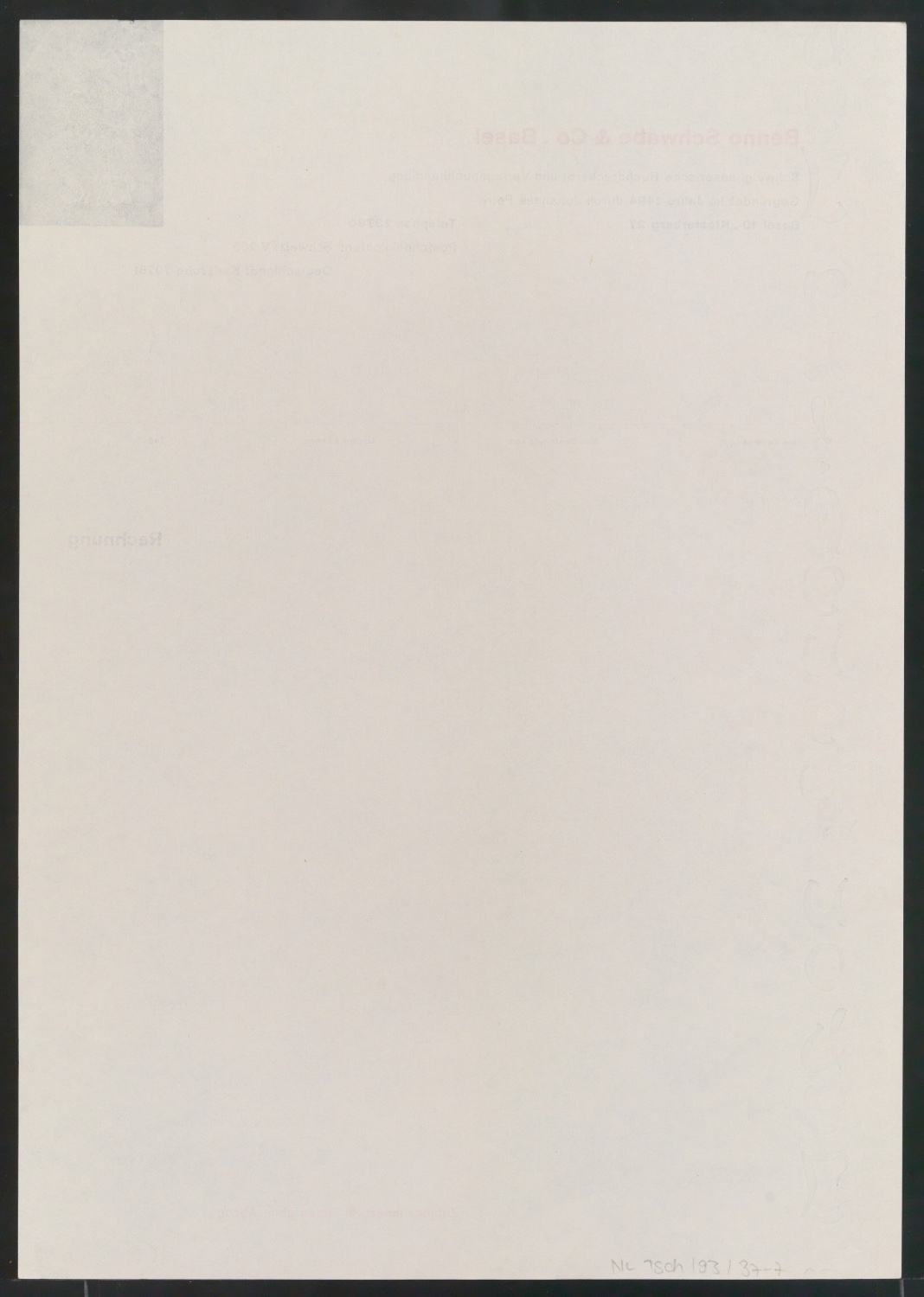 Geschäftdrucksachen für Benno Schwabe & Co — Blatt 14