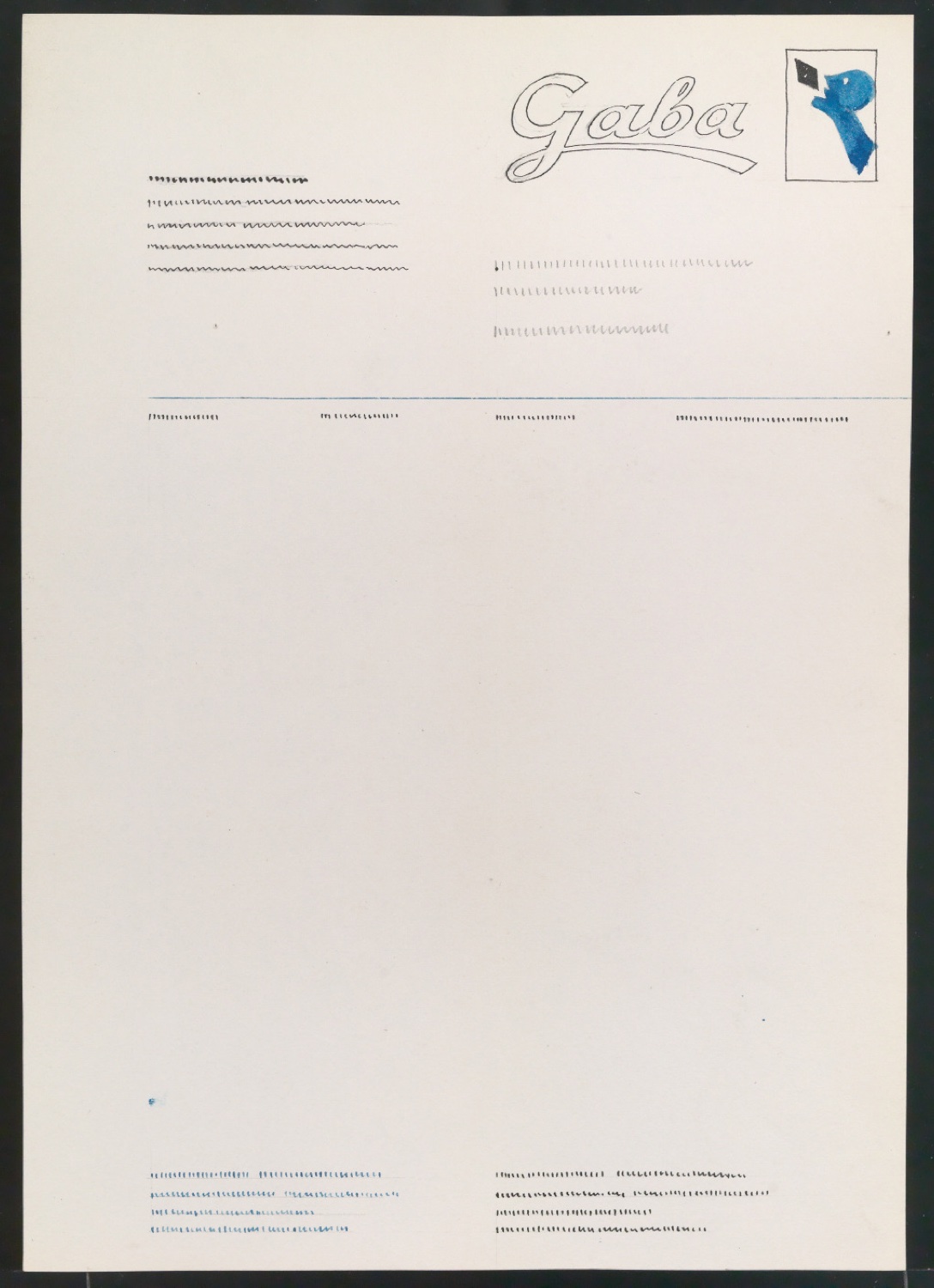 Entwurfszeichnungen von Briefbogen für Gaba AG — Blatt 3