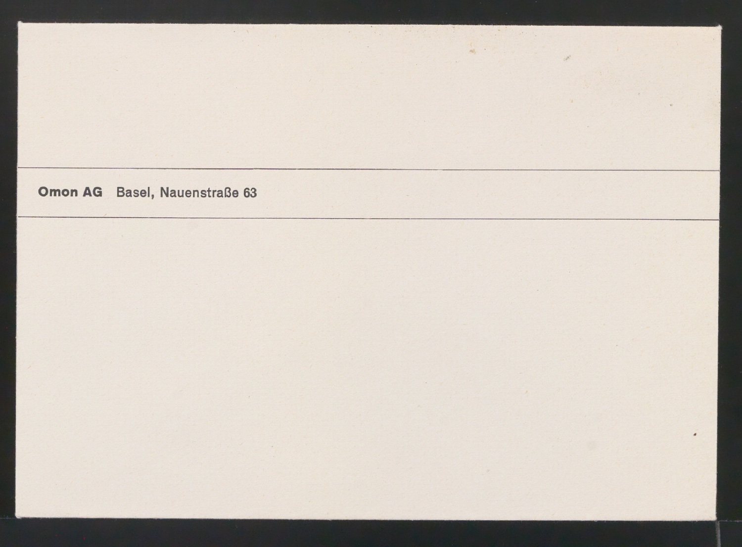 Rechnungsvordruck und Briefumschlag für Omon AG — Blatt 1