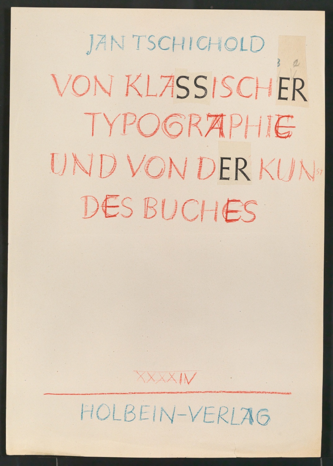Entwurfszeichnungen für Titelblätter und Einbände verschiedener Verlage — Blatt 7