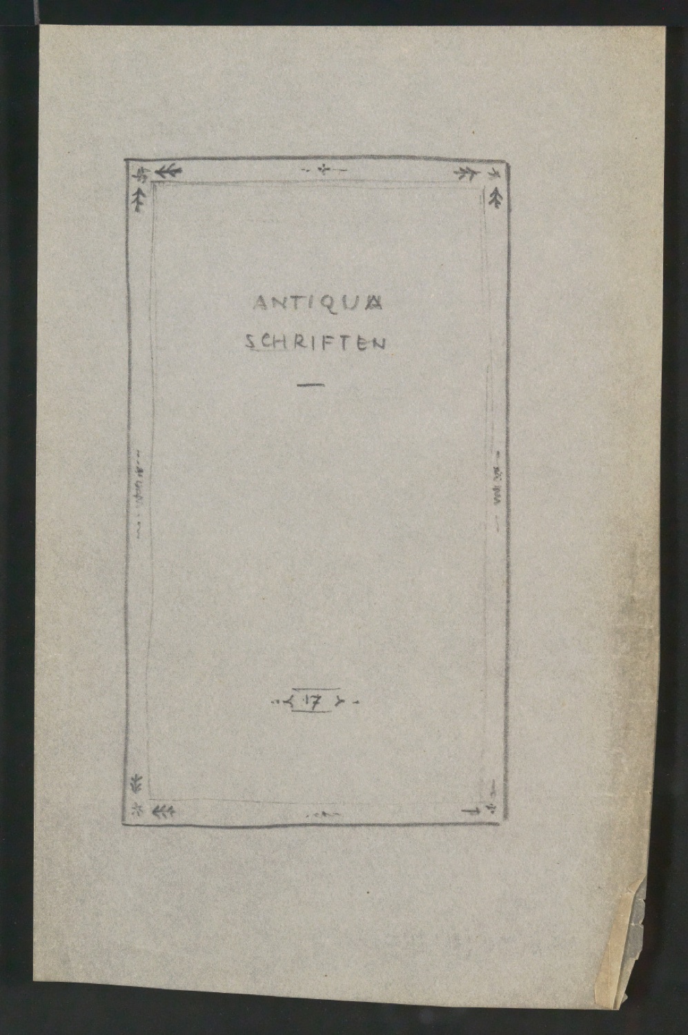 Entwurfszeichnungen für Titelblätter und Einbände verschiedener Verlage — Blatt 9