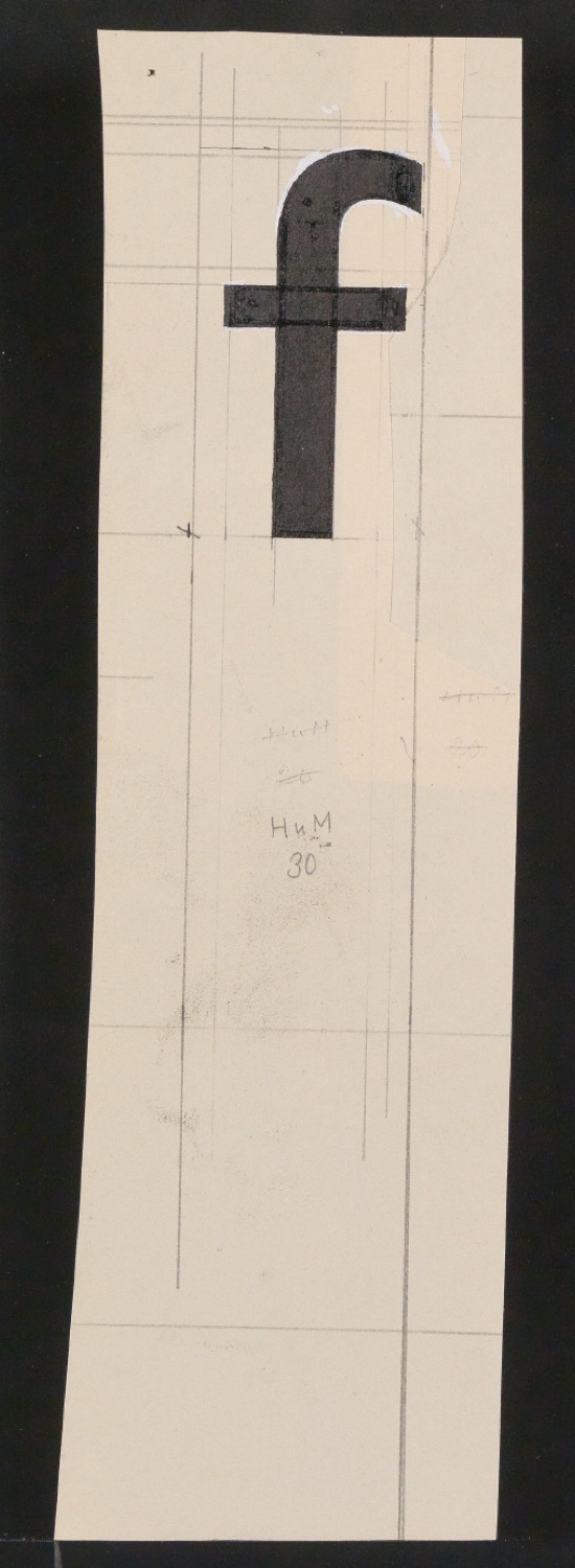 Mappe mit Entwurfszeichnungen Uhertype Halbfette Standard-Grotesk Supérieures — Blatt 17