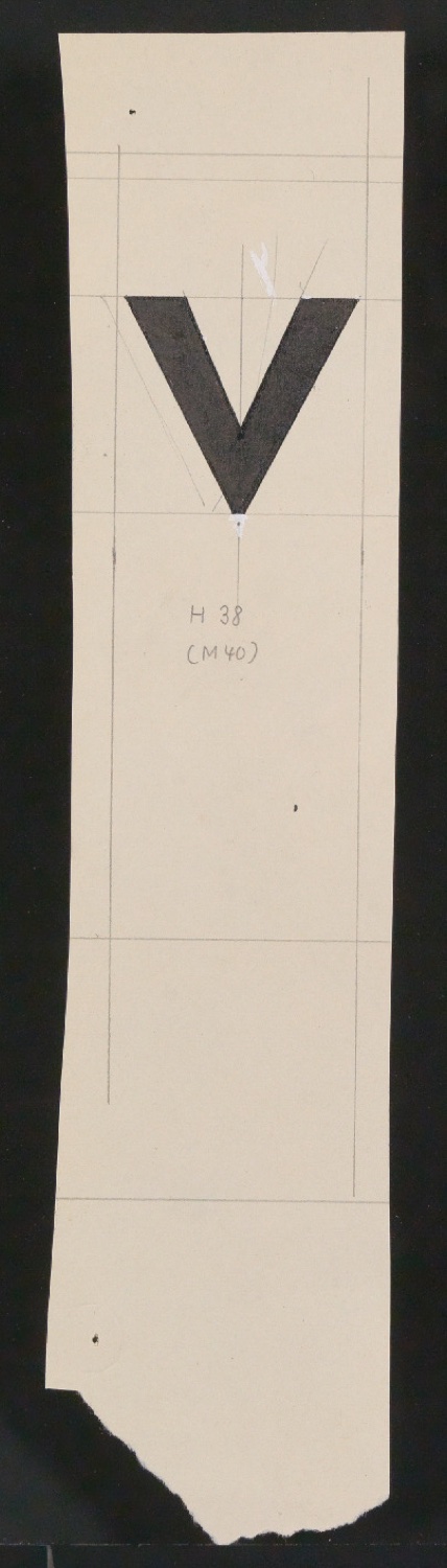 Mappe mit Entwurfszeichnungen Uhertype Halbfette Standard-Grotesk Supérieures — Blatt 19