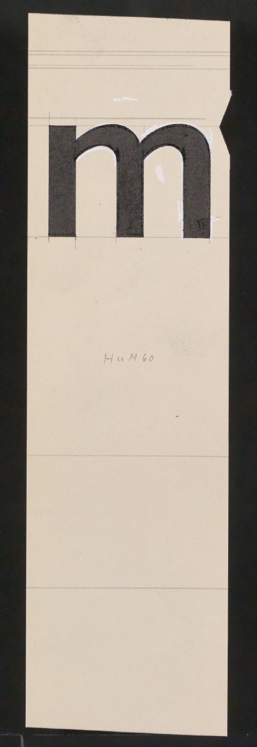 Mappe mit Entwurfszeichnungen Uhertype Halbfette Standard-Grotesk Supérieures — Blatt 25