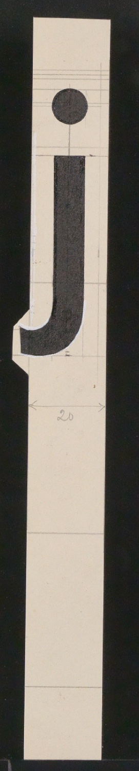 Mappe mit Entwurfszeichnungen Uhertype Halbfette Standard-Grotesk Supérieures — Blatt 27