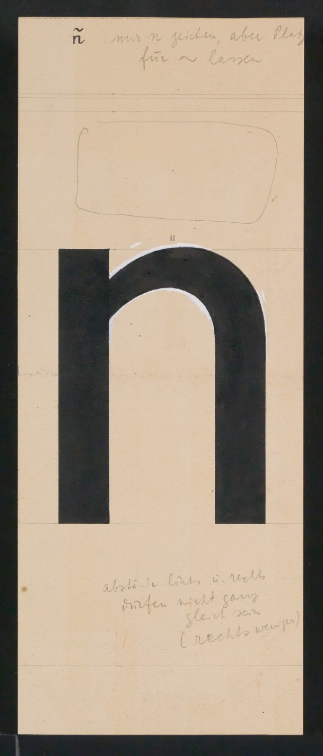 Mappe mit Entwurfszeichnungen Uhertype Halbfette Standard-Grotesk Gemeine — Blatt 3
