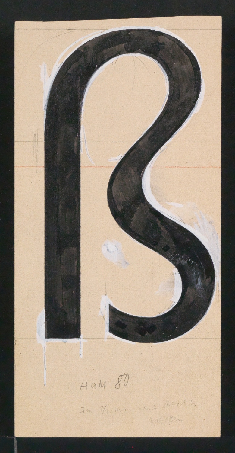Mappe mit Entwurfszeichnungen Uhertype Halbfette Standard-Grotesk Gemeine — Blatt 7