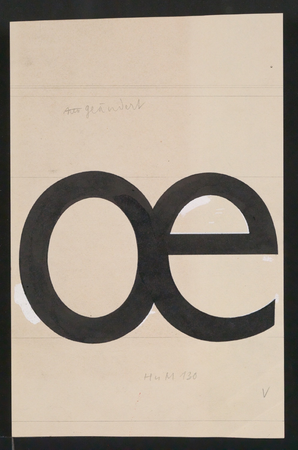 Mappe mit Entwurfszeichnungen Uhertype Halbfette Standard-Grotesk Gemeine — Blatt 9