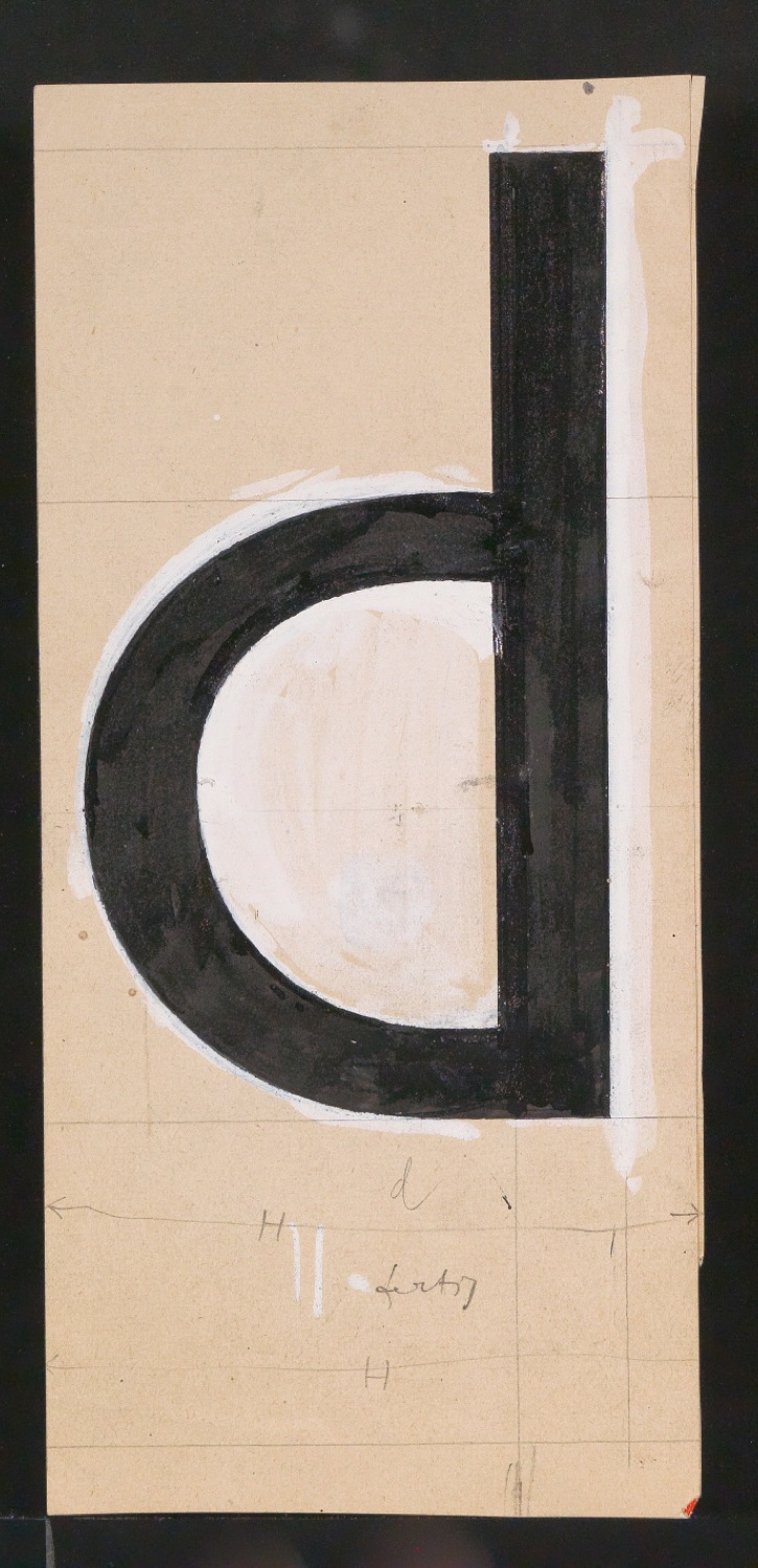 Mappe mit Entwurfszeichnungen Uhertype Halbfette Standard-Grotesk Gemeine — Blatt 11