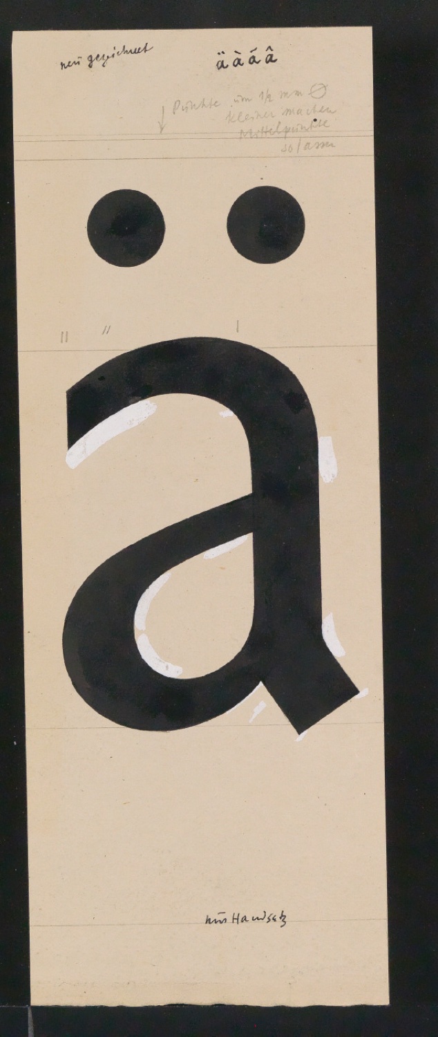 Mappe mit Entwurfszeichnungen Uhertype Halbfette Standard-Grotesk Gemeine — Blatt 19