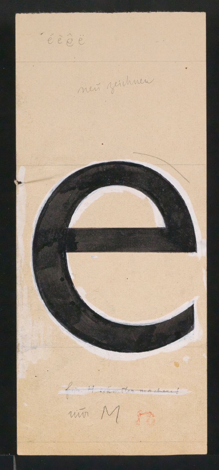 Mappe mit Entwurfszeichnungen Uhertype Halbfette Standard-Grotesk Gemeine — Blatt 33