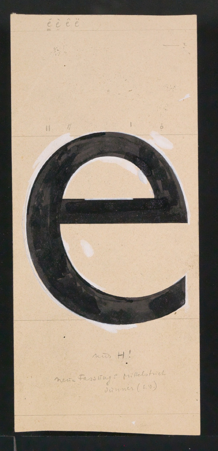 Mappe mit Entwurfszeichnungen Uhertype Halbfette Standard-Grotesk Gemeine — Blatt 37