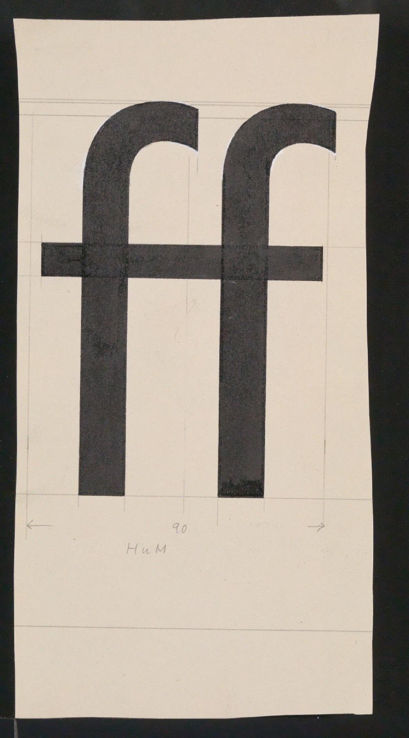 Mappe mit Entwurfszeichnungen Uhertype Halbfette Standard-Grotesk Gemeine — Blatt 39