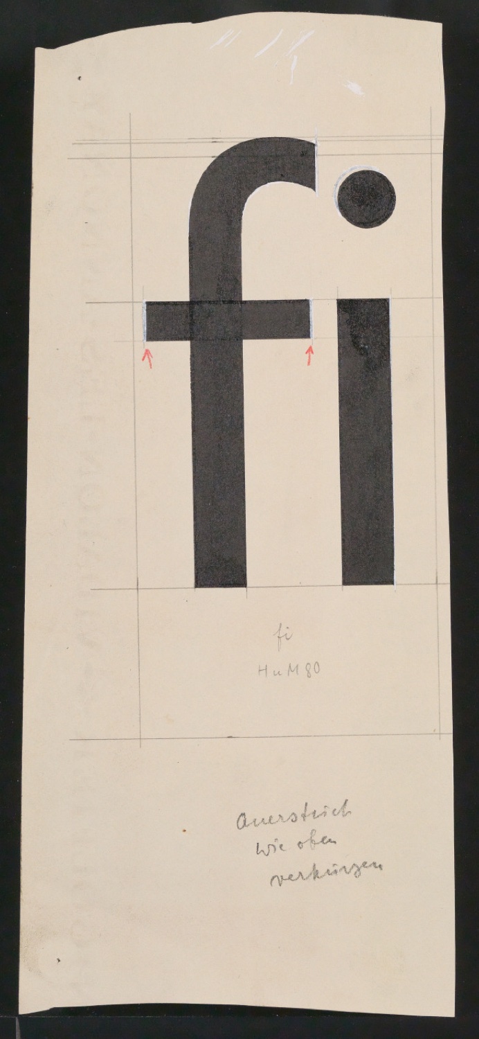 Mappe mit Entwurfszeichnungen Uhertype Halbfette Standard-Grotesk Gemeine — Blatt 45