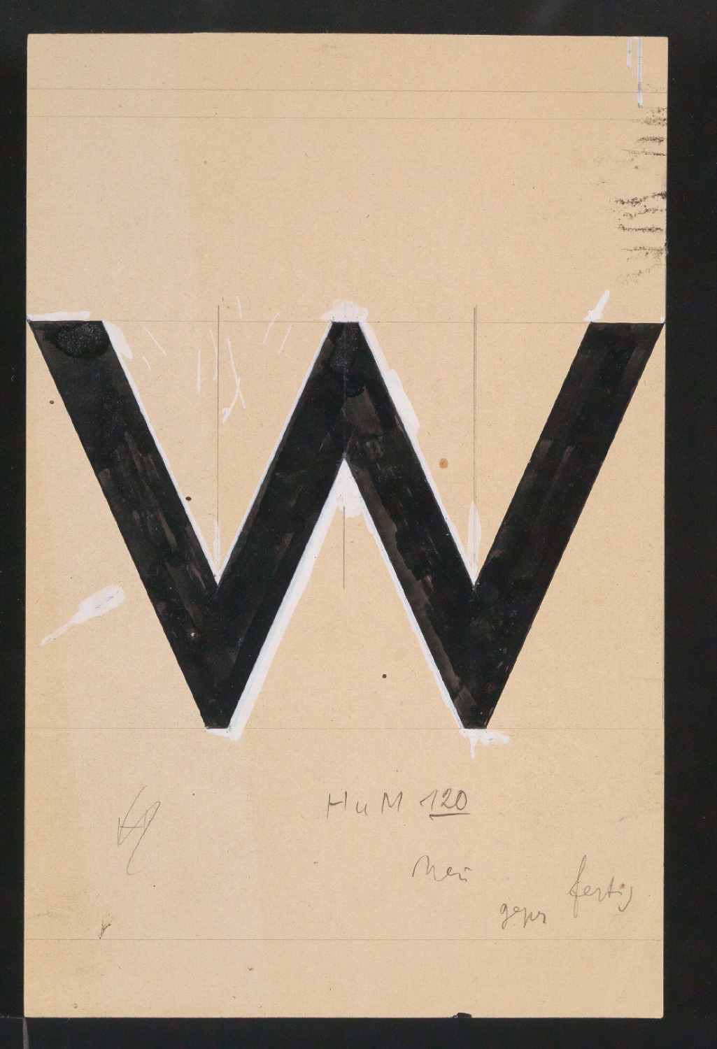 Mappe mit Entwurfszeichnungen Uhertype Halbfette Standard-Grotesk Gemeine — Blatt 47