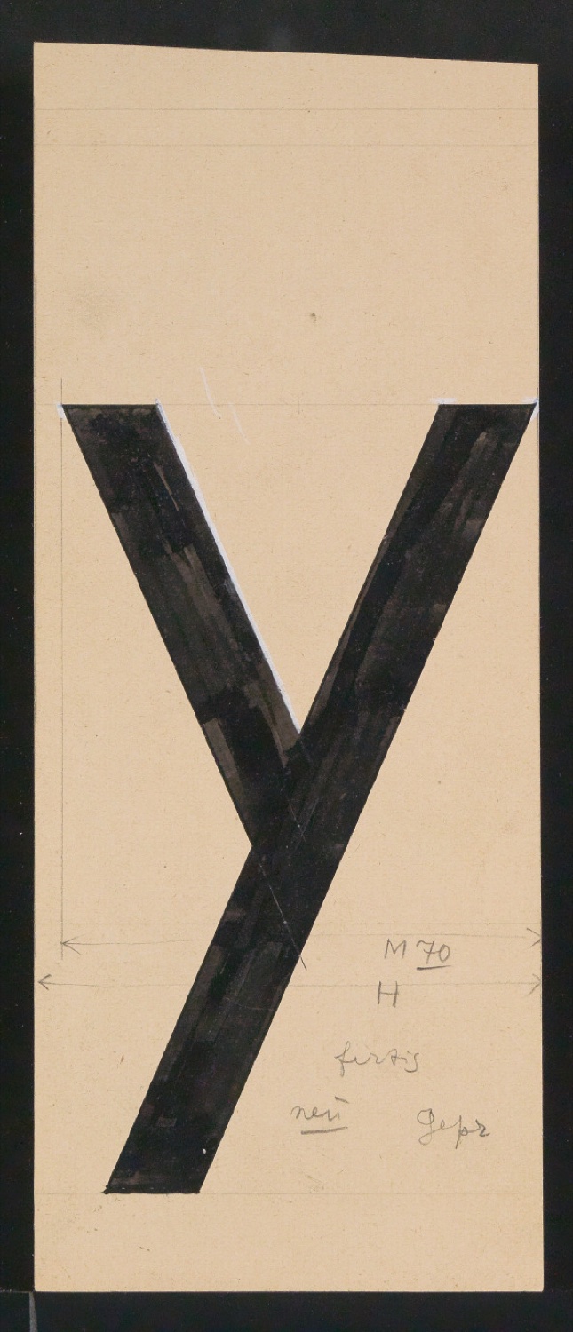 Mappe mit Entwurfszeichnungen Uhertype Halbfette Standard-Grotesk Gemeine — Blatt 53