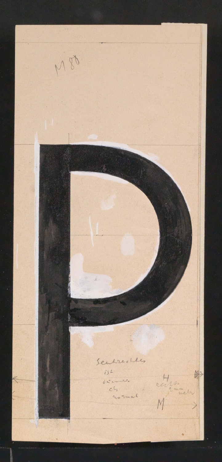 Mappe mit Entwurfszeichnungen Uhertype Halbfette Standard-Grotesk Gemeine — Blatt 57