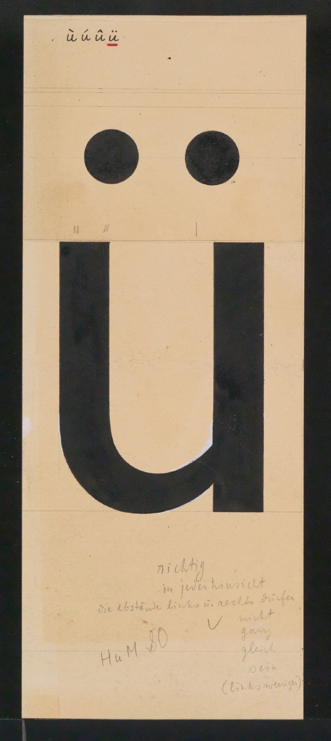 Mappe mit Entwurfszeichnungen Uhertype Halbfette Standard-Grotesk Gemeine — Blatt 59