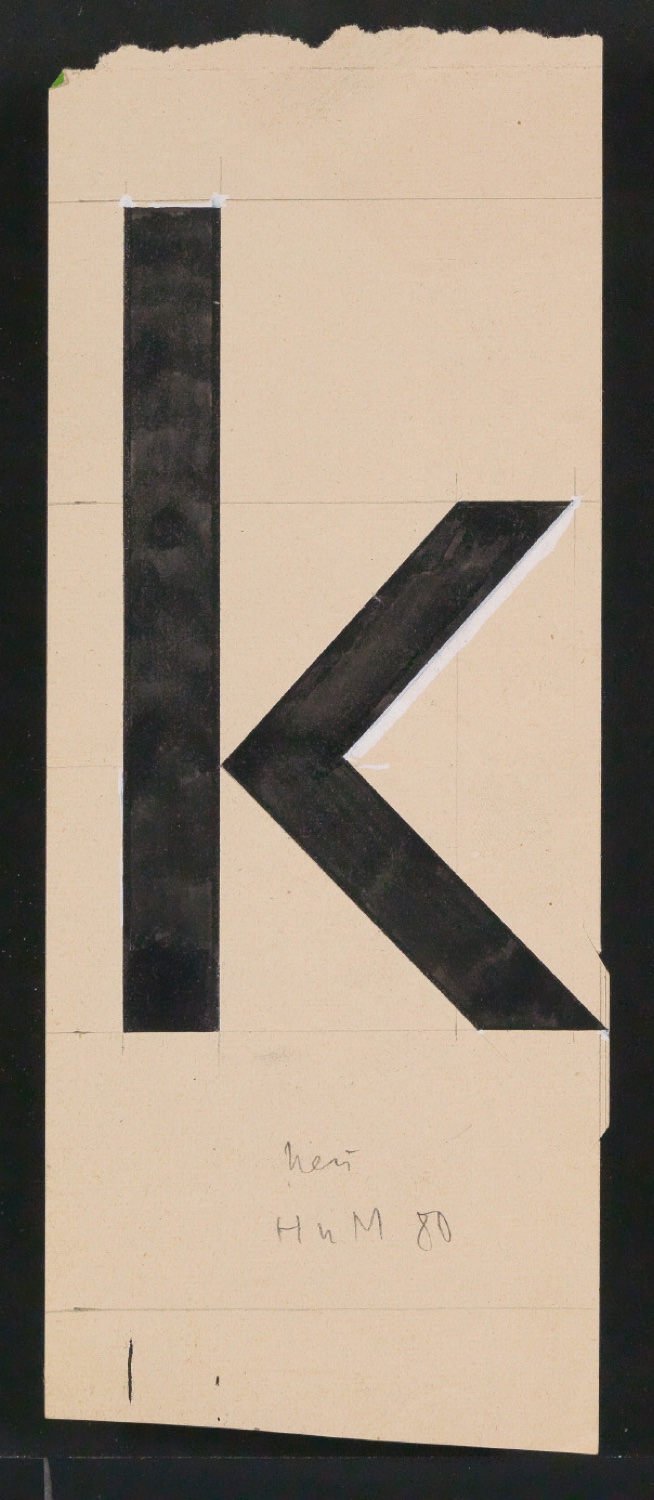 Mappe mit Entwurfszeichnungen Uhertype Halbfette Standard-Grotesk Gemeine — Blatt 61