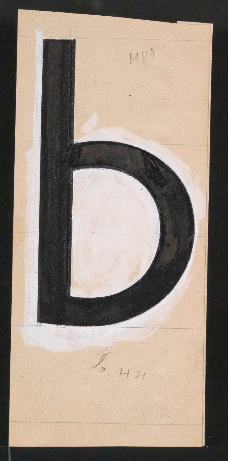 Mappe mit Entwurfszeichnungen Uhertype Halbfette Standard-Grotesk Gemeine — Blatt 63