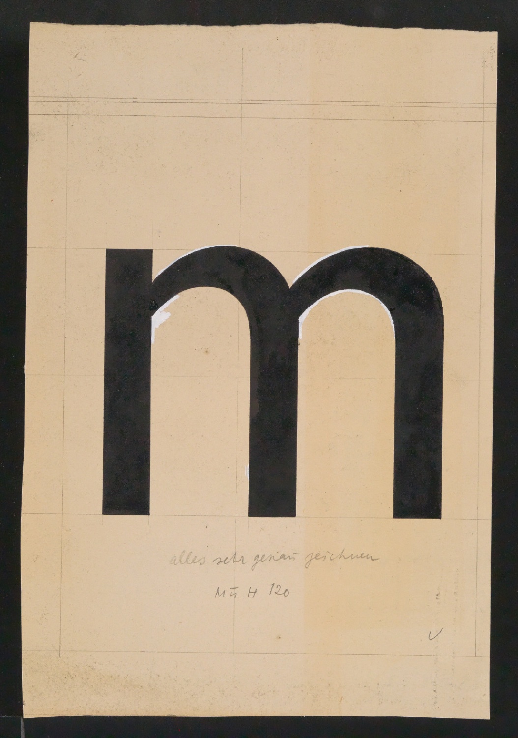 Mappe mit Entwurfszeichnungen Uhertype Halbfette Standard-Grotesk Gemeine — Blatt 67