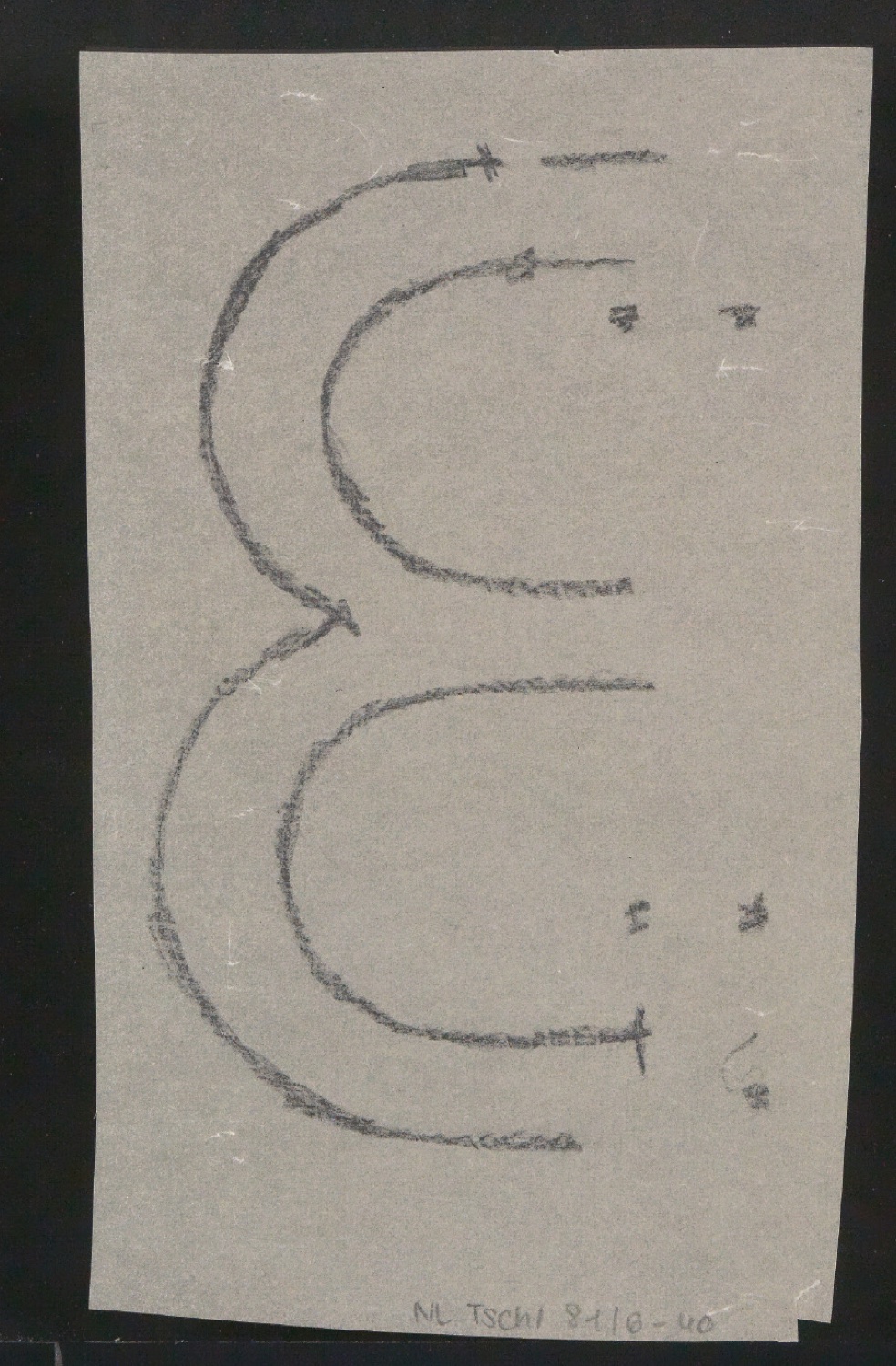 Mappe mit Entwurfszeichnungen Uhertype Halbfette Standard-Grotesk Pausen auf Transparentpapier — Blatt 80