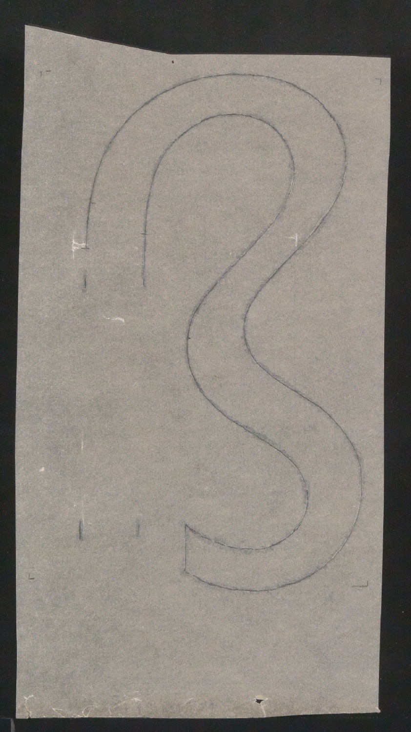 Mappe mit Entwurfszeichnungen Uhertype Halbfette Standard-Grotesk Pausen auf Transparentpapier — Blatt 107