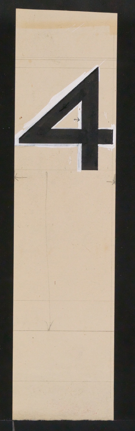 Mappe mit Entwurfszeichnungen Uhertype Halbfette Standard-Grotesk Ziffern — Blatt 13