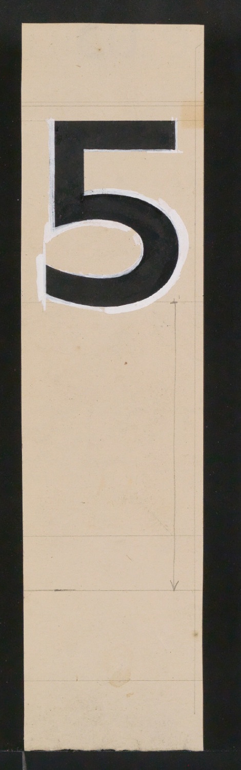 Mappe mit Entwurfszeichnungen Uhertype Halbfette Standard-Grotesk Ziffern — Blatt 15