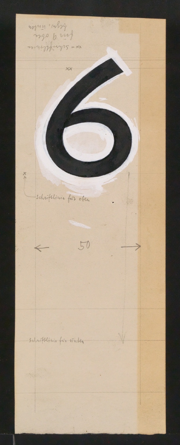 Mappe mit Entwurfszeichnungen Uhertype Halbfette Standard-Grotesk Ziffern — Blatt 17
