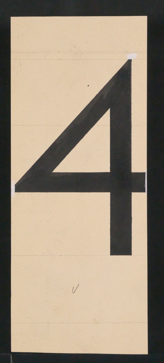 Mappe mit Entwurfszeichnungen Uhertype Halbfette Standard-Grotesk Ziffern — Blatt 33