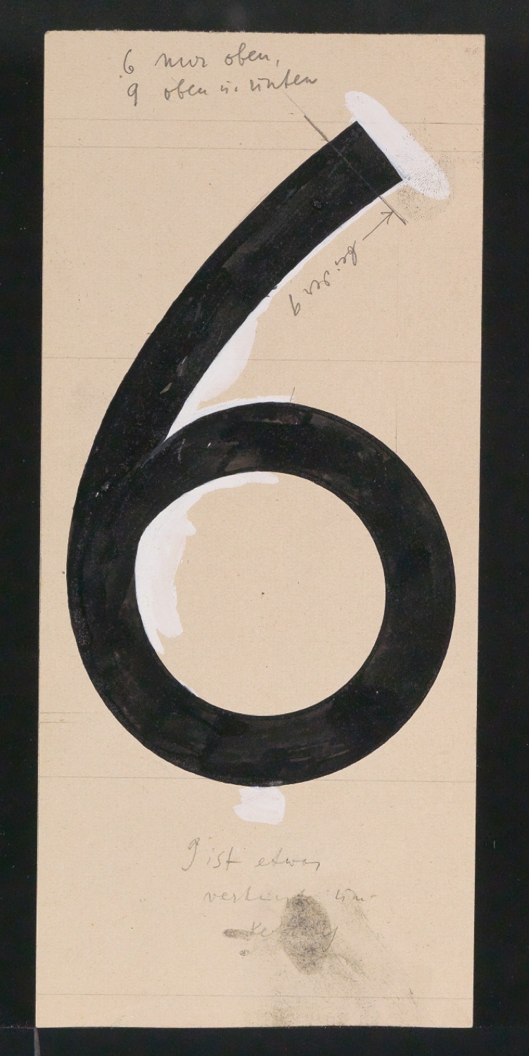 Mappe mit Entwurfszeichnungen Uhertype Halbfette Standard-Grotesk Ziffern — Blatt 37