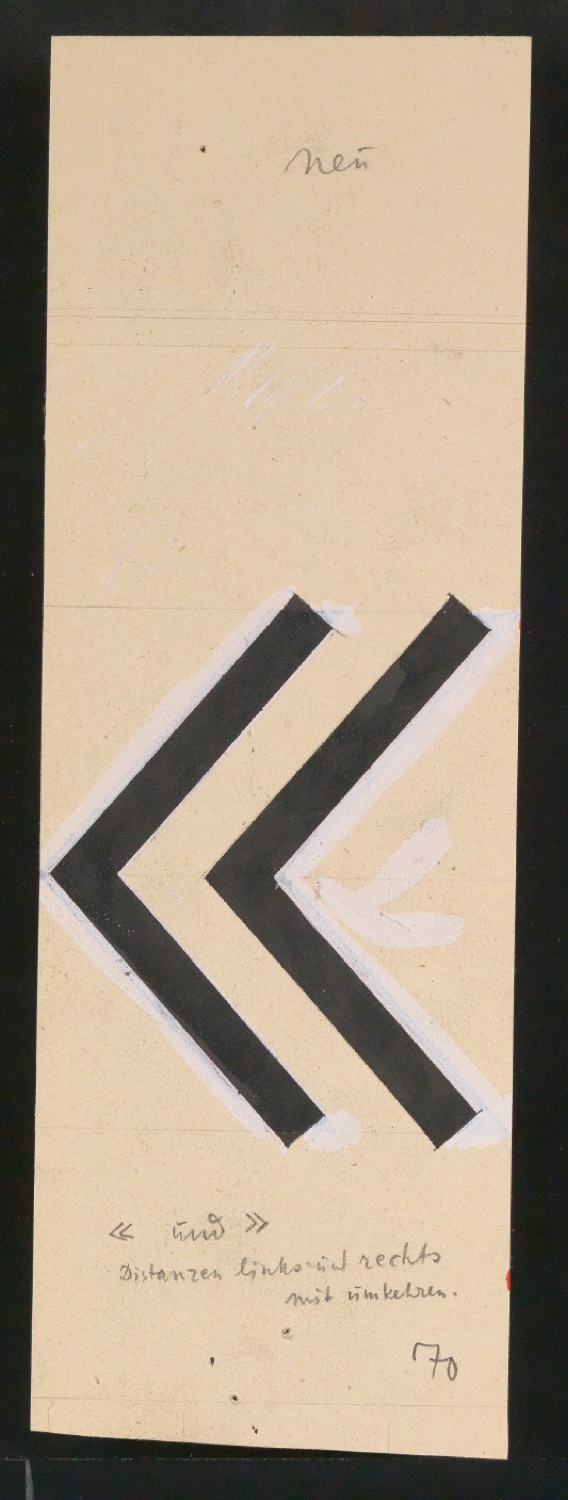 Mappe mit Entwurfszeichnungen Uhertype Halbfette Standard-Grotesk Zeichen — Blatt 1