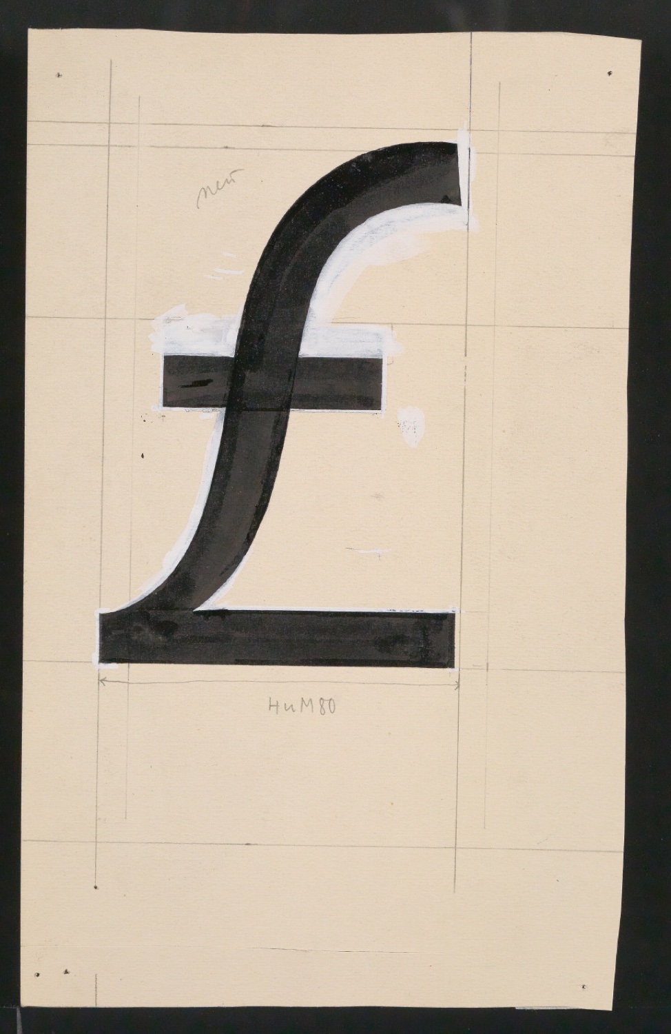 Mappe mit Entwurfszeichnungen Uhertype Halbfette Standard-Grotesk Zeichen — Blatt 9