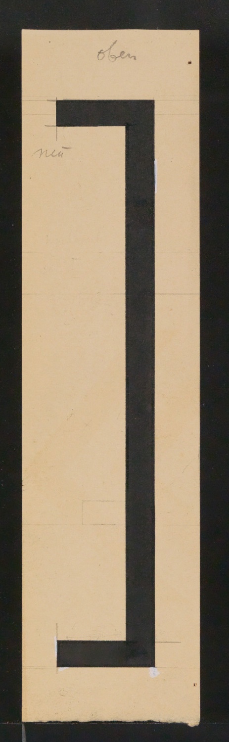 Mappe mit Entwurfszeichnungen Uhertype Halbfette Standard-Grotesk Zeichen — Blatt 31