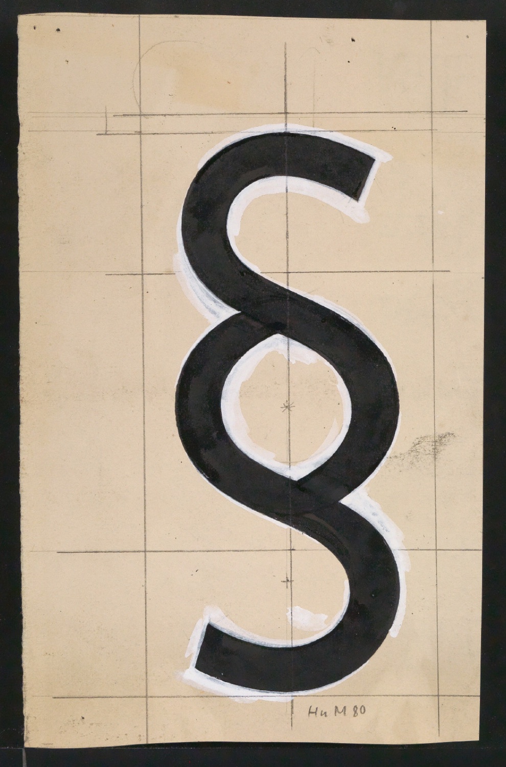 Mappe mit Entwurfszeichnungen Uhertype Halbfette Standard-Grotesk Zeichen — Blatt 39