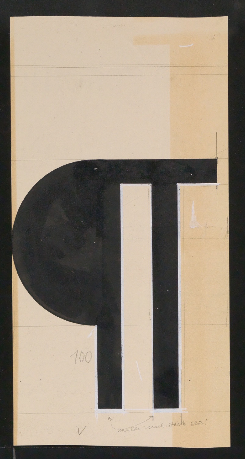 Mappe mit Entwurfszeichnungen Uhertype Halbfette Standard-Grotesk Zeichen — Blatt 51