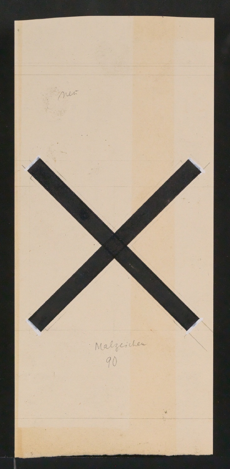 Mappe mit Entwurfszeichnungen Uhertype Halbfette Standard-Grotesk Zeichen — Blatt 55