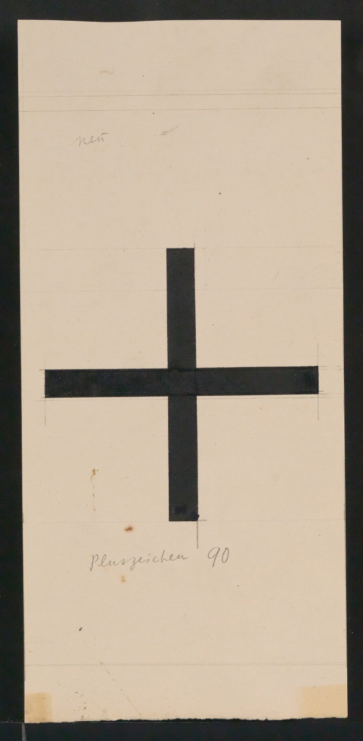 Mappe mit Entwurfszeichnungen Uhertype Halbfette Standard-Grotesk Zeichen — Blatt 59
