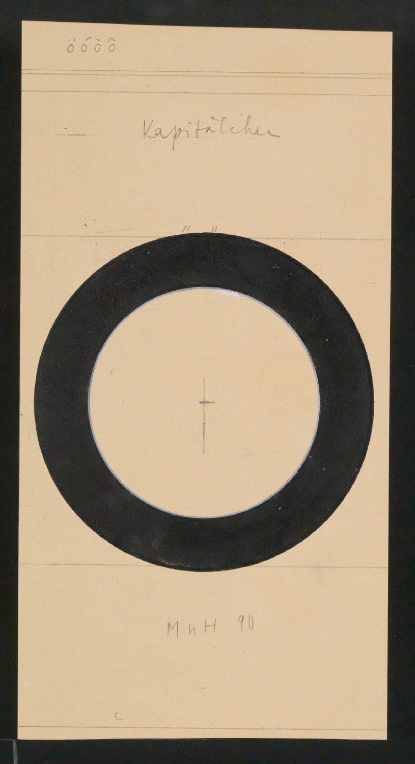 Mappe mit Entwurfszeichnungen Uhertype Halbfette Standard-Grotesk Kapitälchen — Blatt 1
