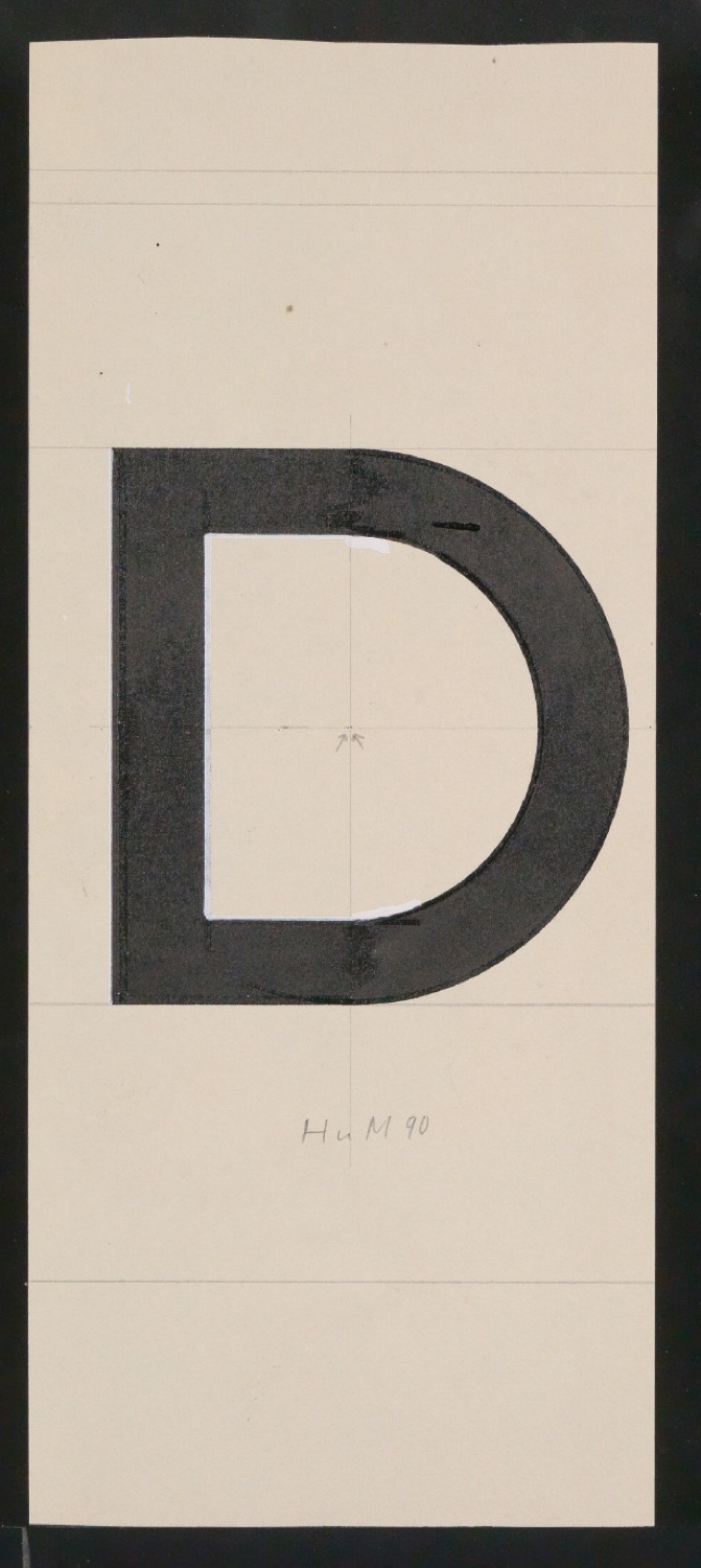 Mappe mit Entwurfszeichnungen Uhertype Halbfette Standard-Grotesk Kapitälchen — Blatt 3